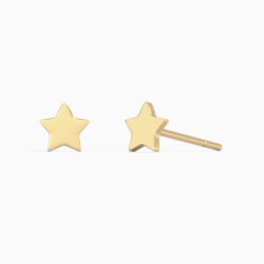 10K Yellow Gold Star Shaped Stud Earrings