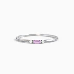 Pink sapphire clearance baguette ring