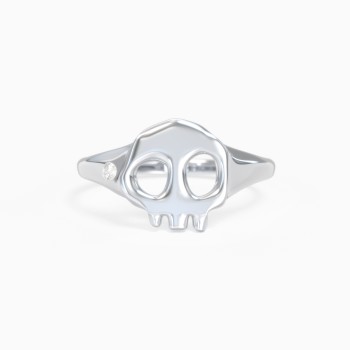 Skull Ring with Accent Stone