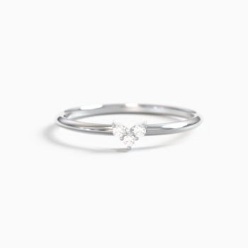 White Flower Dainty Stacking Ring