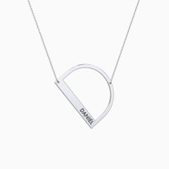 Asymmetrical initial 2025 necklace silver